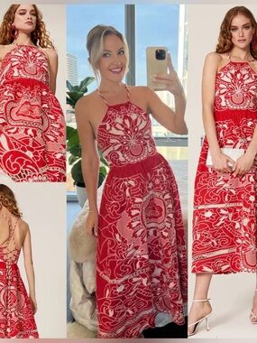 RED Valentino Floral Embroidered Poplin Dress Italian 40 US 4